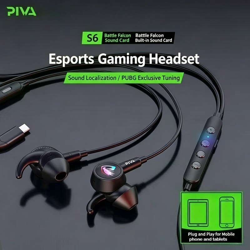 Wired Earphone Lightning - سماعات ألعاب سلكية PIVA S6 مع