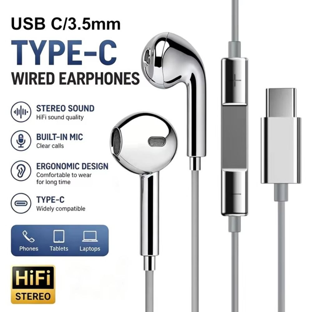 Wired Earphone Lightning - سماعات أذن سلكية بتشطيب معدني، مع