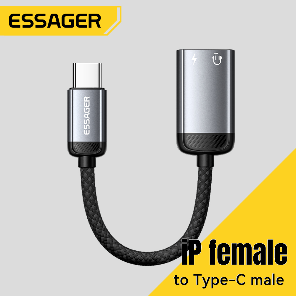 Essager نوع C كابل محول الصوت  - مراجعة Wired Earphone Lightning وسعره