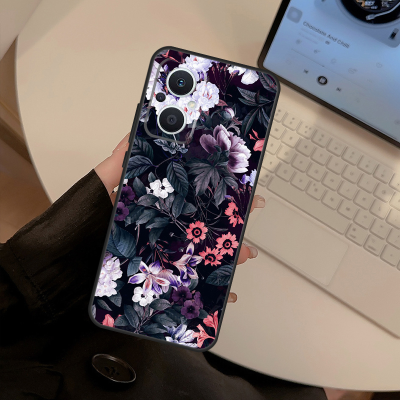 حافظة بتصميم زهور منتصف الليل  - مراجعة Oppo Reno 12 وسعره