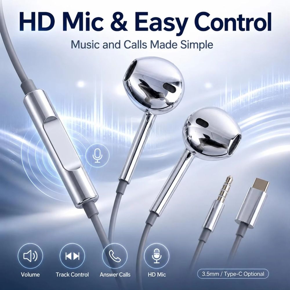 سماعات أذن سلكية بتشطيب معدني، - مراجعة Wired Earphone Lightning وسعره